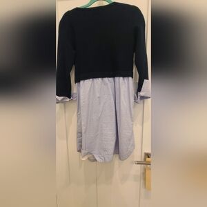 Club Monaco Womens Shirt/ Sweater Dress in Nav and Blue/ White Stripes